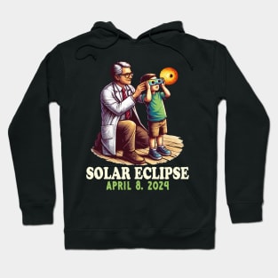 Total Solar Eclipse April 8 2024 Teacher Student Sun & Moon Solar Eclipse Glasses Hoodie